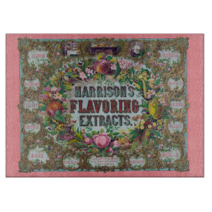 Viktorianische Blumenfruchtbackextrakte Diagramm p Schneidebrett