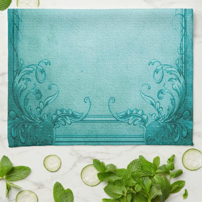 Viktorianische blumengeschmückte Rose Blume und Sc Geschirrtuch (Gefaltet)