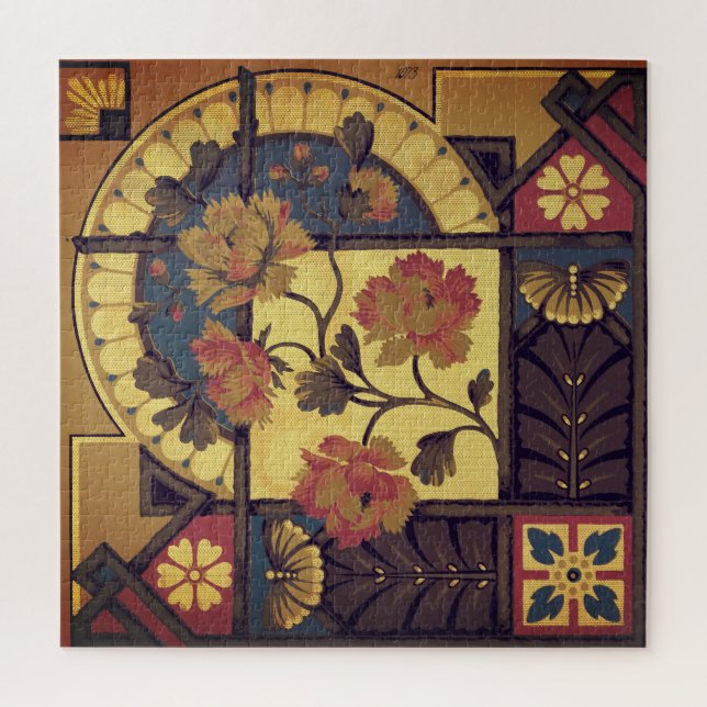Viktorianische Blumenkunst und Kunsthandwerk Vinta Puzzle (Vertikal)