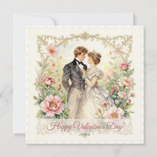 Viktorianische Blumenromanze – Valentinstagskarte Feiertagskarte