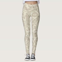 Viktorianische Blumenstraube Kaskade Grosse Drucke Leggings