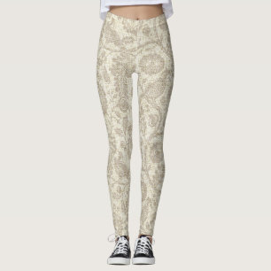 Viktorianische Blumenstraube Kaskade Grosse Drucke Leggings