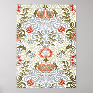 Viktorianische Blumentapete von William Morris Poster