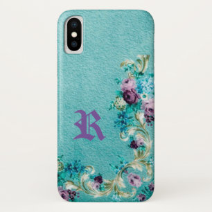 Viktorianische Blumrose elegante Teal Lila Rosa Case-Mate iPhone Hülle