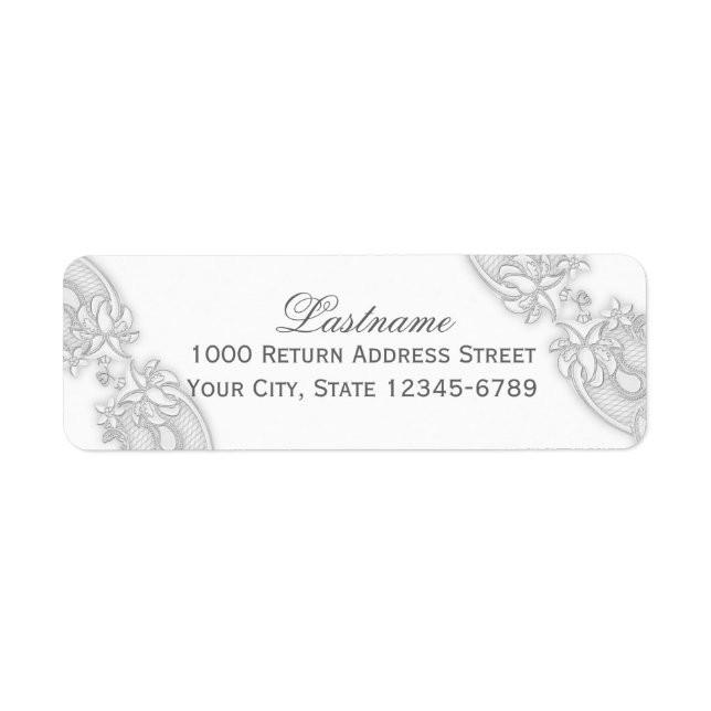 Viktorianische Blütensilber Grau Spitze (Vorne)