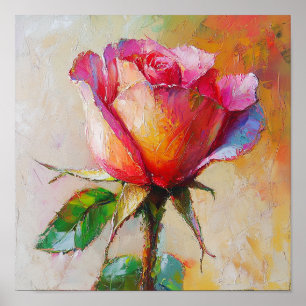 Viktorianische botanische Rosen-Kunstwerke-Nursery Poster