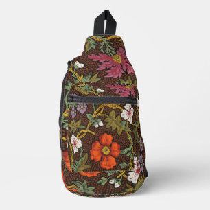 Viktorianische botanische Zeichnung Florales Acces Crossbody Bag