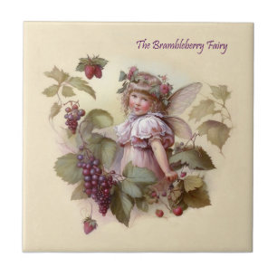 Viktorianische „Bramble Berry Fairy“ in einem blät Fliese