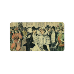 Viktorianische Braut und großräumiges Fahrrad Adressaufkleber