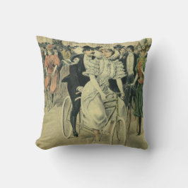 Viktorianische Braut und großräumiges Fahrrad Kissen