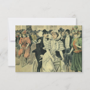 Viktorianische Braut und großräumiges Fahrrad RSVP Karte