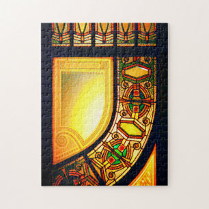 Viktorianische Buntglastür elegant Puzzle