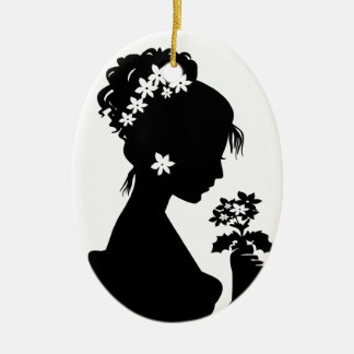 Viktorianische Cameo-Silhouette Keramikornament