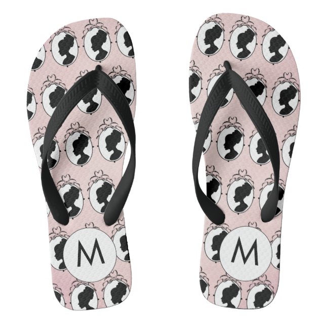 Viktorianische Cameo Style Pink Flip Flops (Fußbett)