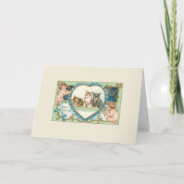 Viktorianische Cat- und Cherub-Note-Karte Karte