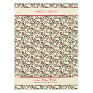Viktorianische Chintzy Birnen und Rose Vintager St Tischdecke