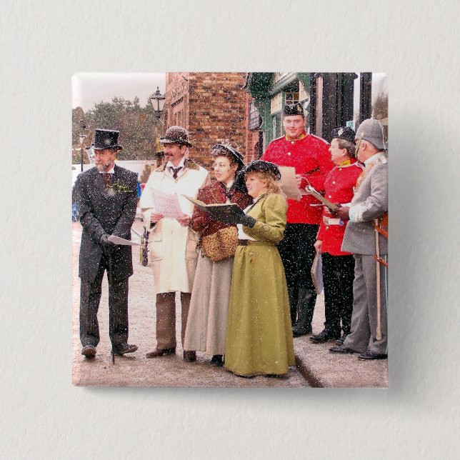 VIKTORIANISCHE CHRISTMAS CAROL SINGERS BUTTON (Vorderseite)