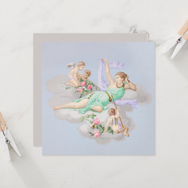 Viktorianische Coquette Pastel Angel Wolken Karte (Vorderseite/Rückseite Beispiel)