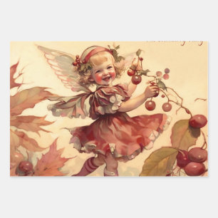 Viktorianische „Cranberry Fee“ Geschenkpapier Set