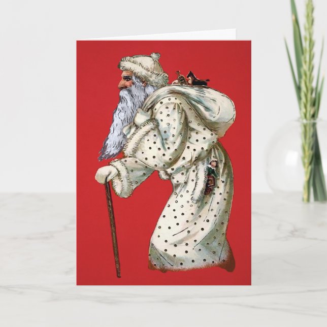 Viktorianische Creepie Alte Weihnachtskarte Feiertagskarte (Vorderseite)