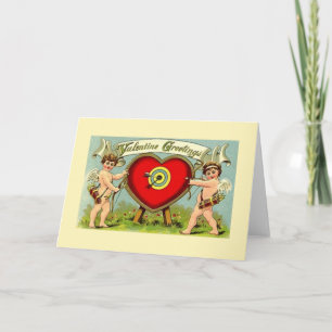 Viktorianische Cupid Archery Valentine Grußkarte Feiertagskarte