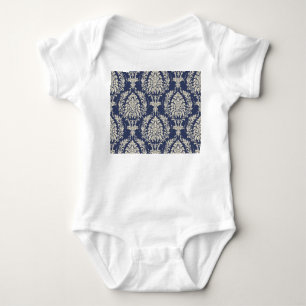 Viktorianische Damast-Tapete Vintage-Muster Baby Strampler