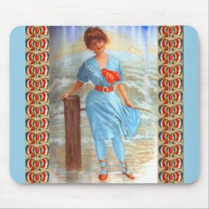 viktorianische Dame am Strand aus den 1890er Jahre Mousepad