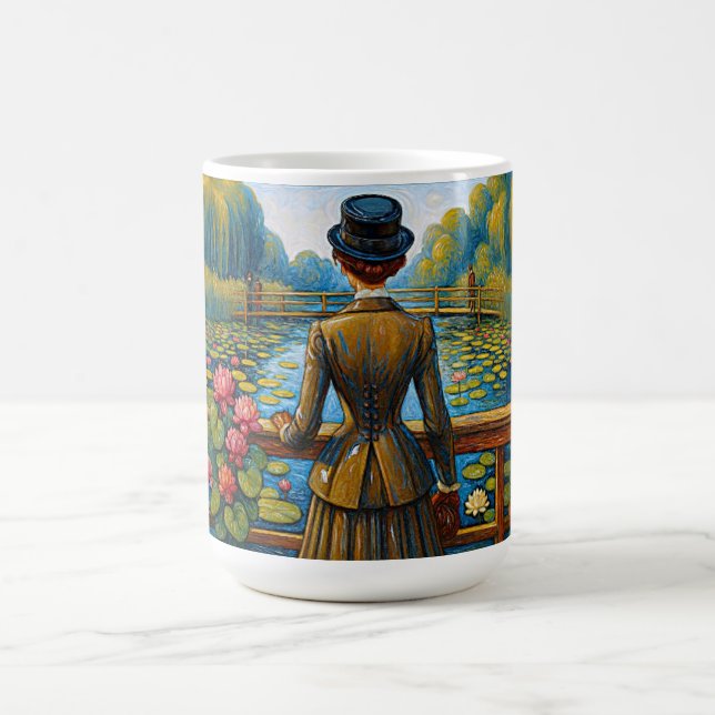 Viktorianische Dame am Wasser Kaffeetasse (Mittel)