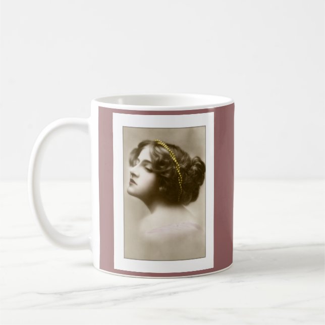 viktorianische Dame-Cameo-Pose Tasse (Links)