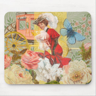 Viktorianische Dame Frau Elegant Reich Rote Illust Mousepad