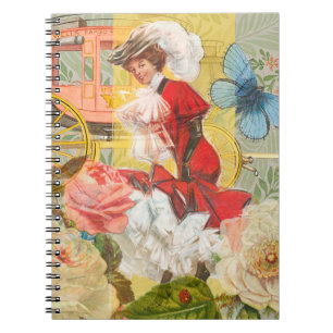 Viktorianische Dame Frau Elegant Reich Rote Illust Notizblock