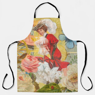 Viktorianische Dame Frau Elegant Reich Rote Illust Schürze