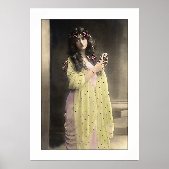 viktorianische Dame, lange Haargarage Poster (Vorne)