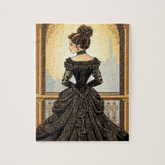 Viktorianische Dame mit Abend-Kleider Puzzle