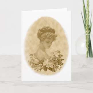 Viktorianische Dame mit Blume Grußkarte Karte