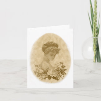 Viktorianische Dame mit Blume Note Card Karte