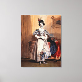 Viktorianische Dame mit floralen Verzierungen - El Leinwanddruck