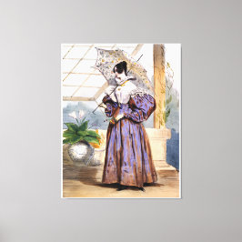Viktorianische Dame mit Parasol - Eleganter Garten Leinwanddruck
