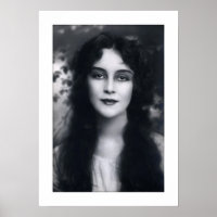 viktorianische Dame schwarz-weiß, lange Haare