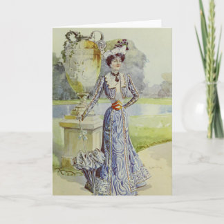 Viktorianische Dame-Vintage französische Mode - Feiertagskarte