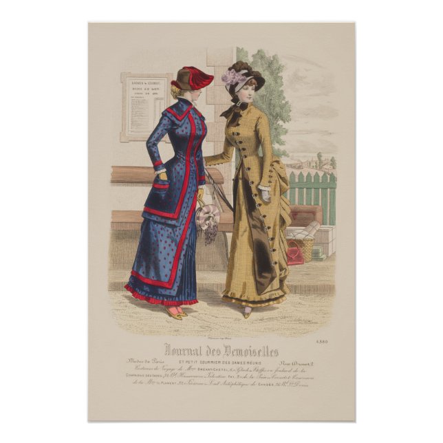 Viktorianische Damen im Bahnhof Vintage Ad Poster (Vorderseite)