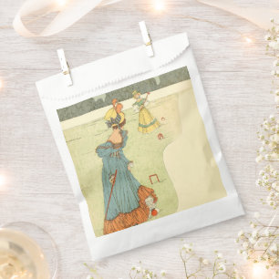 Viktorianische Damen Krocket Vintage Gartenparty Geschenktütchen