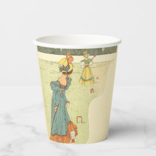Viktorianische Damen Krocket Vintage Gartenparty Pappbecher
