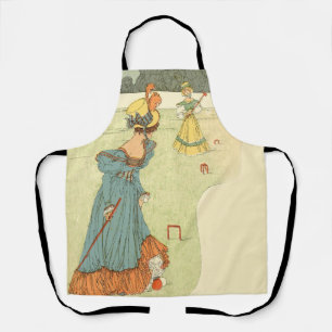 Viktorianische Damen Krocket Vintage Gartenparty Schürze