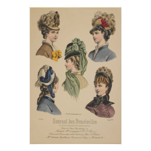 Viktorianische Damen mit Hüten Paris Französische Poster