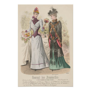 Viktorianische Damen Paris Mode Vintage-Werbung Poster