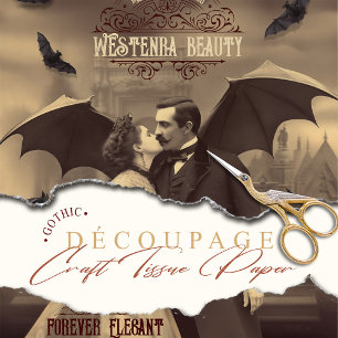 Viktorianische Dekoupage Schönheit Dracula Kiss Go Seidenpapier