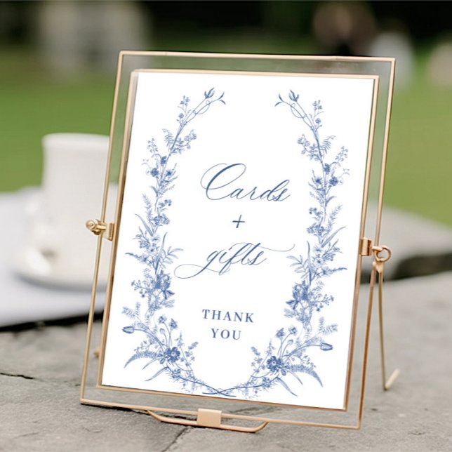 Viktorianische Dusty Blue French Garden Karten und Poster (Von Creator hochgeladen)