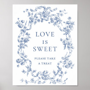 Viktorianische Dusty Blue French Garden Liebe ist  Poster