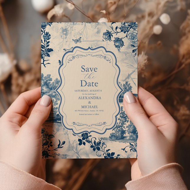 Viktorianische Dusty Blue Save The Date (Von Creator hochgeladen)